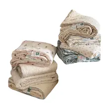 清新なデザインのダブルレイヤーコットンサマーブランケット【全棉・二人用・極上の柔らかさ】（セットアップ対応）