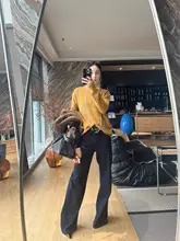 秋冬用のデニムワイドパンツ【極上の柔らかさ・ストレート・ルーズフィット】