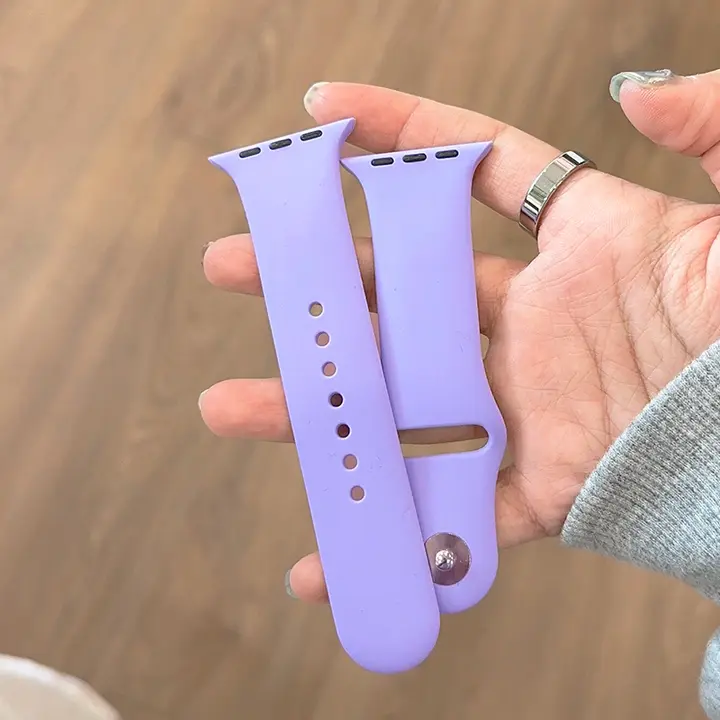 Apple Watch バンド シリコン スポーツ 水色 パープル SE Series 9 対応 ケース 「Apple」