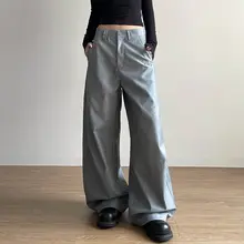 アメリカンスタイルの高級感あるプリーツワイドパンツ【レトロ・ゆったり・ストレート】