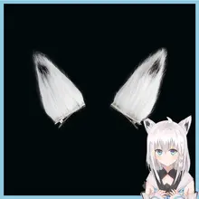 コスプレウィッグ 白上フブキ 狐耳 尻尾付き VTuber 子狐 白髪