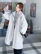 イギリス風フード付き中長丈トレンチコート【春秋用・カジュアルデザイン・高級感】