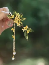 桂花Ｕ型ヘアピン【漢服用・女性・月見の装飾・玉兎デザイン】