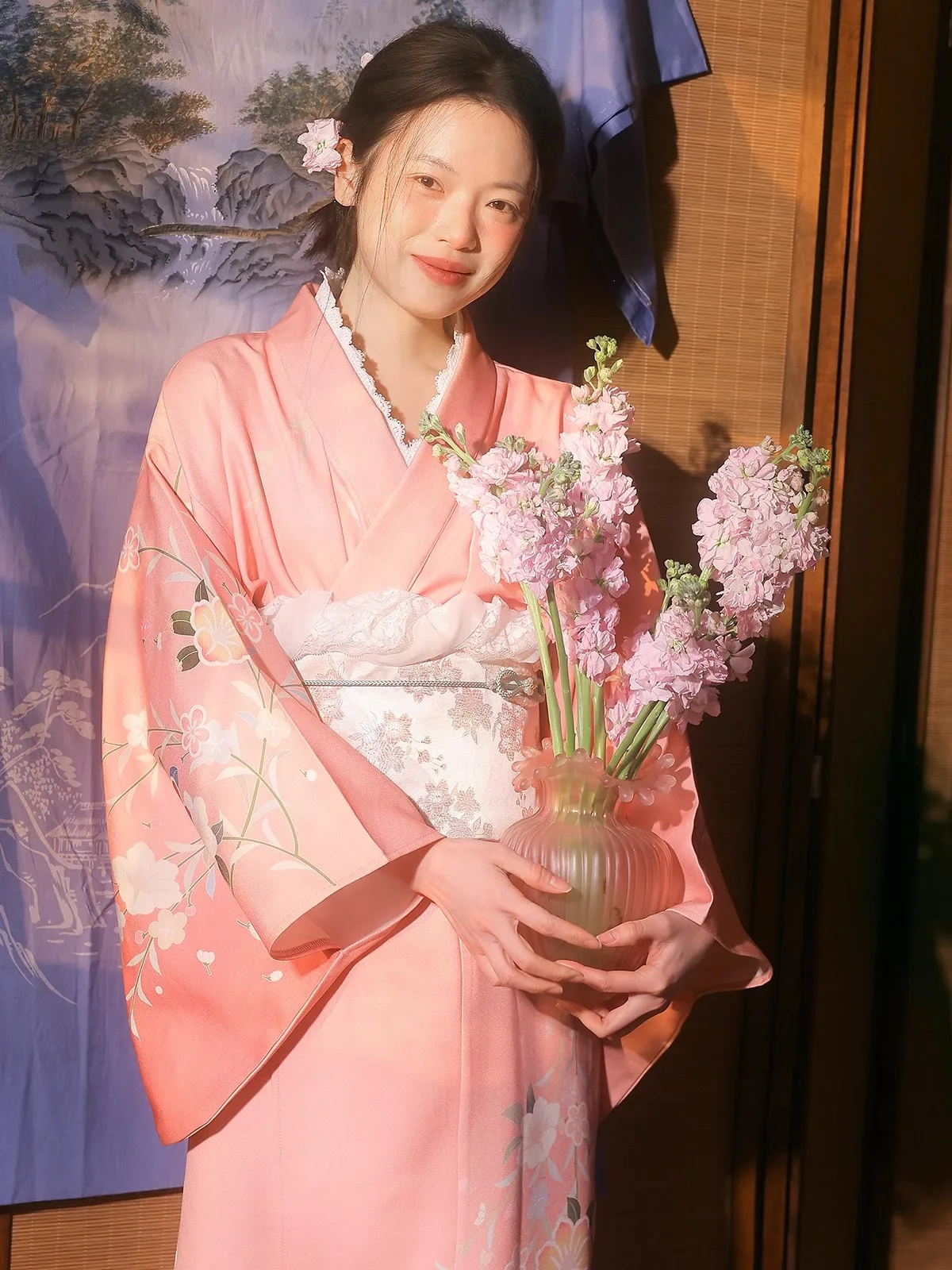 山鳥色和風改良着物：通勤シーンにおける春・秋の着物ブーツ最適選択