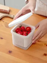 ネギ、生姜、にんにく用保存容器【冷蔵庫用・フルーツ＆野菜収納・水切り機能付き・密閉蓋】