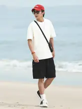 夏用ゆったりシンプルな丸首半袖Tシャツ【メンズ・プレーンカラー・カジュアルスタイル】
