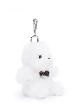 かわいいクリームクマのキーホルダーぬいぐるみ【バッグ用・誕生日プレゼントに最適】