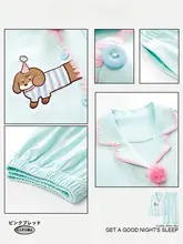 可愛いパグデザインのパジャマ【春秋用・綿100%・長袖】（セットアップ対応）