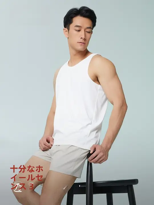 夏用 メンズノースリーブタンクトップ【薄手・スポーツ・運動時用】