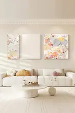 シンプルでモダンな抽象テクスチャーの壁画【リビング用・三連・高級感】