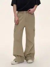 カーゴパンツ 男性 ゆったり ストレート ハリのある