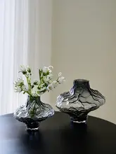 デンマーク風ガラス花瓶【モダンデザイン・インテリア装飾用・フラワーベース】