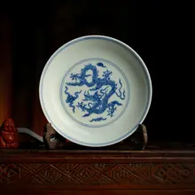 手作り 陶製 緑のドラゴン型 ティーケーキ皿【景德鎮製・飾り皿・果物皿・ティーセット用】