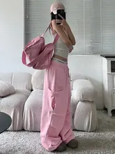 立体ポケット付きカジュアルワークパンツ【春季トレンド・女性用・ストリートスタイル】