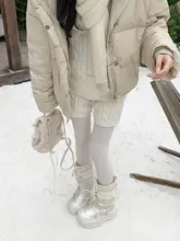厚底加絨の防水中筒ブーツ【冬用・暖かさ・女性用・かわいいデザイン】