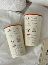かわいいスノーマンデザインの陶器カップ【大容量・家庭用・牛乳やコーヒーに最適】