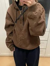ラミネート仕上げのフード付きショートジャケット【秋冬用・ゆったりデザイン・アウトドア用】