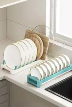 キッチン用皿収納ラック【引き出し内で使用・水切り機能付き・皿やボウル置き】