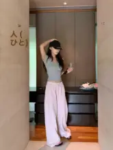 デザイン性のあるスリーブレスニットTシャツ【女性用・春夏向け・フィットスタイル】