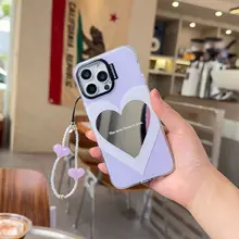 美しいミラー仕上げのスマホケース【ストラップ付き・iPhone対応・女性向け・夏用】