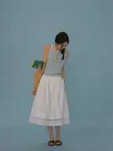 手編みニットベスト【レトロフレンチスタイル・透かし編み・女性用】