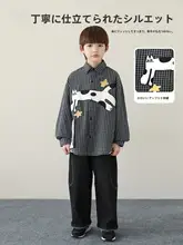 シャツ キッズ ボーイズ 黒白チェック柄 肌触り良い 快適 定番 「oddtails」