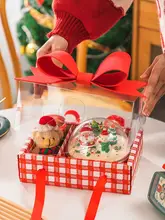 ケーキボックス クリア 蝶結び クリスマス 製菓 スイーツ プレゼント