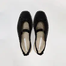 厚底草編み風フィッシャーシューズ【リボン付き・オープントゥ・サンダル】