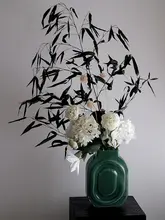 高級感漂う竹の風合い！フェイクフラワー花束【リビング用・装飾用・花瓶付き】