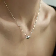 G/Sリリス S925純銀製 ダイヤモンドカットロックネックレス【女性用・デザインペンダント】