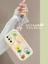 水滴シリコーン製 スマートフォンケース【向日葵デザイン・滑り止め・女性向け】