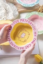 高脚陶器製キャットボウル【猫用・食器・水・ペット用・抗転倒デザイン】