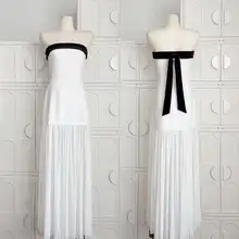 可愛い蝶結び付き無袖マキシドレス【春夏用・フレアシルエット】