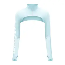 ゴルフ用 レディースアイスシルク紫外線カット長袖シャツ【快適なアウトドア用・肩保護・一体型】