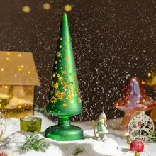 デスクトップ用ガラス製クリスマスツリーLEDナイトライト【雰囲気作り・クリエイティブなクリスマスギフト】