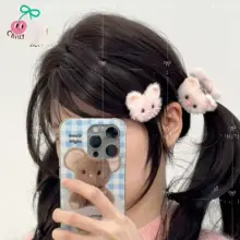 ヘアクリップ 前髪クリップ ダッククリップ モコモコ 子豚 ガーリー ロリータ 「ChillyCherry」