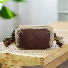 レトロデザインのキャンバスショルダーバッグ【カジュアル・個性的・スマホポケット付き】
