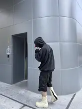 ROSスタイル ウォッシュ加工ジッパー付き グレーヘザー 多ポケット ワーク風 抽引紐付き デニムショートパンツ 男女兼用