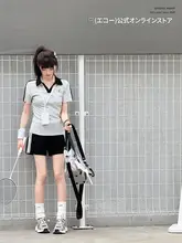 学院風デザインの体操服 襟付きショートスリーブトップス【女性用・スポーツパンツ・バイカラー】【セットアップ対応】