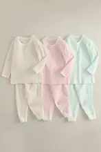 子供用 保暖インナー【綿100%・春秋用・男女兼用・上衣とパンツ】（セットアップ対応）