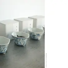 手描き青花陶器 茶器セット【評価用ボックス・110ml・フィルター付き】