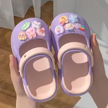 女の子用 穴あきスリッポンシューズ【夏用・防滑・室内外兼用・マリージェーンスタイル】