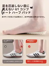 女性用ラテックスインソール【疲れにくい・隠れた内増高タイプ・半分サイズ】