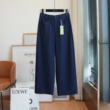 高腰ワイドレッグパンツ【フィット・スムースな素材・春用・九分丈】（セットアップ対応）