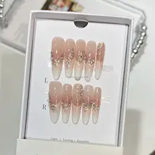 柔らかな雰囲気を演出するヌードカラーのネイルチップ【手作り・フレンチスタイル・上品】
