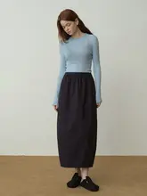 Fresh Moi なし型フレンド 抗皺・後ろスリット・ウエストゴム付きフラワーバルーンスカート