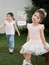 女児用フリル袖Tシャツ【夏用・薄手・キュートなデザイン】
