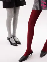 クリスマスレッドの連パンストッキング【女性用・秋冬・体型カバー・おしゃれ】