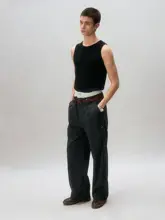 ヴィンテージストライプのストレートパンツ【シンプルデザイン・フォーマル用】