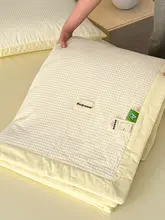 全棉ワッフル織りの薄手夏用掛け布団【通気性・涼感・洗濯可能】